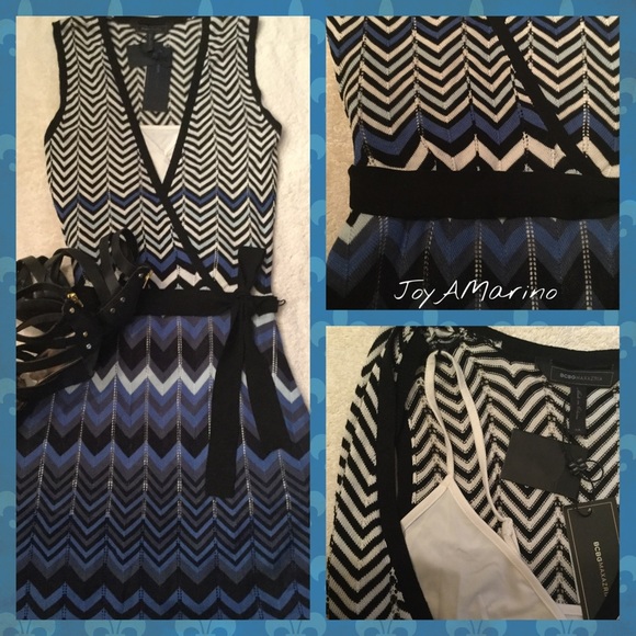 BCBG Chevron Sleeveless Sweater Dress LAST ONE - Picture 2 of 2